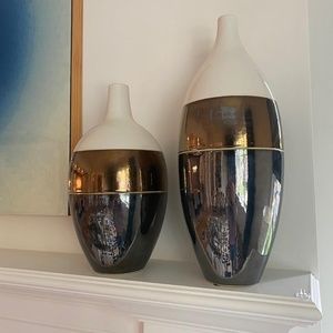Decorative White-Gold-Silver Vase